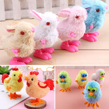 Load image into Gallery viewer, Plush Wind Up Chicken Jumping Walking Hopping Cartoon Plush Chicken Clockwork Rabbit Walking Chicks Toys Baby Playing Toy
