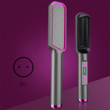 Load image into Gallery viewer, LCD Display Straight Hair Comb Negative Ion Multi-function Dual-purpose Hair Straightener Curling Iron Hair Styling Comb
