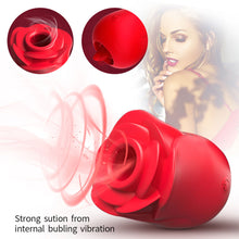Load image into Gallery viewer, Rose Shaped Sucking Jumping Egg Automatic Mute Soft Silicone Vibrator Masturbation Sex Toy for Women
