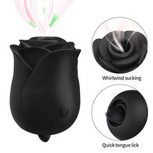 Load image into Gallery viewer, Rose Shaped Sucking Jumping Egg Automatic Mute Soft Silicone Vibrator Masturbation Sex Toy for Women

