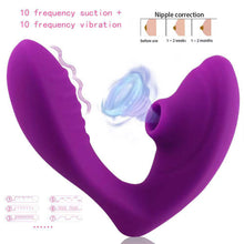 Load image into Gallery viewer, 2 in 1 Sucking Vibration Massage Stick 10 Frequency Wearable Waterproof Vagina Massager Masturbation Sex Toy
