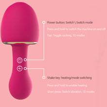 Load image into Gallery viewer, Mushroom Soft Silicone Sucking Vibrator Heating Waterproof 10 Frequency Sucking Vibration Masturbator Sex Toy
