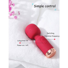 Load image into Gallery viewer, Mini Portable Silicone Vibrator Waterproof 10 Frequency Rechargeable Silent Vibration Masturbation Stick Sex Toy
