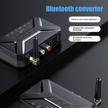 Load image into Gallery viewer, T-R22 Bluetooth Transmitter Receiver 2-in-1, RCA/AUX Interface, USB Playback, Wireless Audio Adapter
