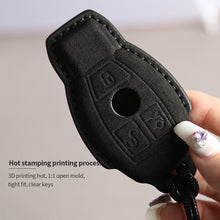 Load image into Gallery viewer, Car Remote Key Case Suede Leather Cover Shell Accessories For Mercedes Benz C E S G R Class GLS GLA GLK GLC CLS CLA AMG W204 W205 W212 W463 W176 E300 E200 C260 A200
