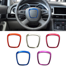 Load image into Gallery viewer, Car Interior Steering Wheel Center Logo Covers Stickers Trim Styling for Audi A1 A3 A4L/A6L/Q3/Q5 8P S3 A4 B6 B7 A5 A6 Q5 Q7 Accessories
