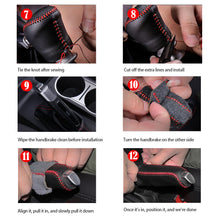 Load image into Gallery viewer, 2Pcs Car Leather Gear Head Shift Knob Cover Collars Handbrake Cover Case For Hyundai Creta ix25 2018 2019 Accessories
