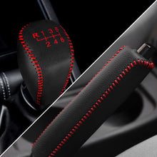 Load image into Gallery viewer, 2Pcs Car Leather Gear Head Shift Knob Cover Collars Handbrake Cover Case For Hyundai Creta ix25 2018 2019 Accessories
