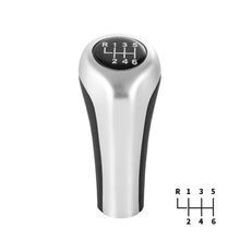 Load image into Gallery viewer, Car 5/6 Speed Gear Shift Knob Carbon Fiber Bright Matte Silver for BMW 1 3 5 6 Series E46 E53 E60 E61 E63 E65 E81 E82 E83 E87 E90 E91 E92 X1 X3 X5
