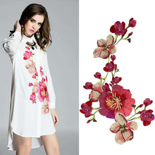 Load image into Gallery viewer, Embroidery Peony Flower Patch Applique DIY Crafts Stiker for Dress Bag Clothes Accessories Badges Sew On DIY Clothing Accessories
