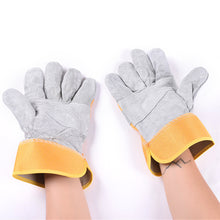 Load image into Gallery viewer, BC Cowhide Lengthened Electric Welding Working Gloves Resist High Temperature Flame Retardant Wear Resistant Welder Yellow Cloth Protection Gloves
