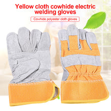 Load image into Gallery viewer, BC Cowhide Lengthened Electric Welding Working Gloves Resist High Temperature Flame Retardant Wear Resistant Welder Yellow Cloth Protection Gloves
