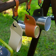 Load image into Gallery viewer, 1PC Outdoor Paper Stainless Steel Cup PU Holster Camping Picnic Barbecue Insulated Anti-Hot Glass Cover With Handle Simple Portable Coffee Cup Sleeve

