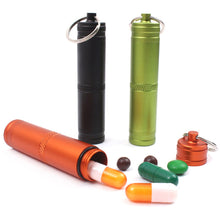 Load image into Gallery viewer, 1PC Capsule Outdoor Aviation Aluminum Alloy Waterproof Can EDC Portable Pill Sealed Box Outdoor Survival Emergency Water Bottle
