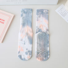 Load image into Gallery viewer, 1 Pair Female Tie-Dye Midtube Cotton Yoga Socks Professional Sports Fitness Pilates Non-Slip Breathable Socks Home Fashion Floor Stockings
