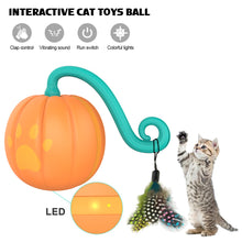 Load image into Gallery viewer, Cat Interactive Ball Toy Pet Kitten Remote Control Smart Rolling Pumpkin Ball Electric Automatic Cat Running Balls with LED Light
