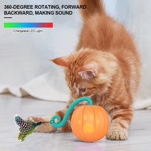 Load image into Gallery viewer, Cat Interactive Ball Toy Pet Kitten Remote Control Smart Rolling Pumpkin Ball Electric Automatic Cat Running Balls with LED Light
