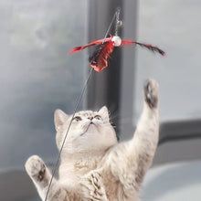 Load image into Gallery viewer, Rotating Feather Pendant with Bell DIY Replace Cat Teaser Stick Replacement Pendant Pet Toy Accessories
