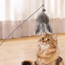 Load image into Gallery viewer, 5pcs Feather Pendant with Bell DIY Replace Cat Teaser Stick Replacement Pendant Pet Toy Accessories
