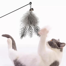 Load image into Gallery viewer, 5pcs Feather Pendant with Bell DIY Replace Cat Teaser Stick Replacement Pendant Pet Toy Accessories
