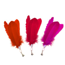 Load image into Gallery viewer, Wide Large Feather Pendant with Bell DIY Replace Cat Teaser Stick Replacement Pendant Pet Toy Accessories
