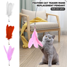 Load image into Gallery viewer, Wide Large Feather Pendant with Bell DIY Replace Cat Teaser Stick Replacement Pendant Pet Toy Accessories
