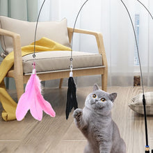 Load image into Gallery viewer, Wide Large Feather Pendant with Bell DIY Replace Cat Teaser Stick Replacement Pendant Pet Toy Accessories
