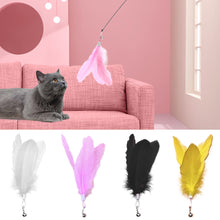Load image into Gallery viewer, Wide Large Feather Pendant with Bell DIY Replace Cat Teaser Stick Replacement Pendant Pet Toy Accessories
