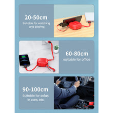 Load image into Gallery viewer, 4in1 Retractable USB Type C Micro USB Charge Cable for iPhone13 12 Pro with phone stand 3in1 2in1 Portable Charger Data Cable
