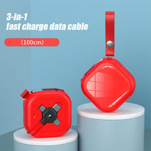 Load image into Gallery viewer, 4in1 Retractable USB Type C Micro USB Charge Cable for iPhone13 12 Pro with phone stand 3in1 2in1 Portable Charger Data Cable
