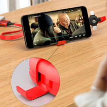 Load image into Gallery viewer, 4in1 Retractable USB Type C Micro USB Charge Cable for iPhone13 12 Pro with phone stand 3in1 2in1 Portable Charger Data Cable
