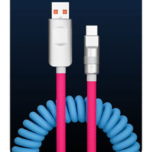 Load image into Gallery viewer, 120W Fast Charging Cable Retractable Aluminum Alloy PD Charging Cable USB C Data Cable for Samsung Galaxy OPPO Xiaomi Huawei 2m

