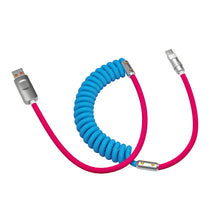 Load image into Gallery viewer, 120W Fast Charging Cable Retractable Aluminum Alloy PD Charging Cable USB C Data Cable for Samsung Galaxy OPPO Xiaomi Huawei 2m
