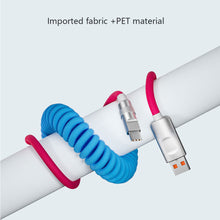Load image into Gallery viewer, 120W Fast Charging Cable Retractable Aluminum Alloy PD Charging Cable USB C Data Cable for Samsung Galaxy OPPO Xiaomi Huawei 2m
