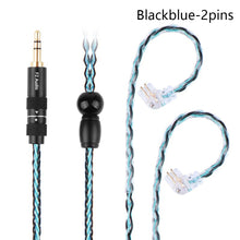 Load image into Gallery viewer, FZ F2 Pro 8 Core Earphones Silver Plated HIFI Upgrade Cable Blue\Black0.78 /2Pin Connector For TRN VX pro TA2 V90 TA1 ZSX TA2
