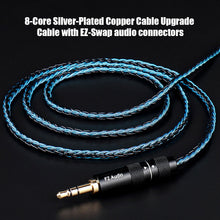 Load image into Gallery viewer, FZ F2 Pro 8 Core Earphones Silver Plated HIFI Upgrade Cable Blue\Black0.78 /2Pin Connector For TRN VX pro TA2 V90 TA1 ZSX TA2
