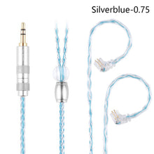 Load image into Gallery viewer, FZ F2 Pro 8 Core Earphones Silver Plated HIFI Upgrade Cable Blue\Black0.78 /2Pin Connector For TRN VX pro TA2 V90 TA1 ZSX TA2

