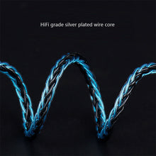 Load image into Gallery viewer, FZ F2 Pro 8 Core Earphones Silver Plated HIFI Upgrade Cable Blue\Black0.78 /2Pin Connector For TRN VX pro TA2 V90 TA1 ZSX TA2
