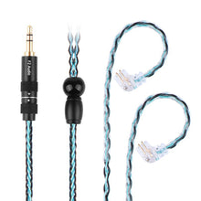 Load image into Gallery viewer, FZ F2 Pro 8 Core Earphones Silver Plated HIFI Upgrade Cable Blue\Black0.78 /2Pin Connector For TRN VX pro TA2 V90 TA1 ZSX TA2
