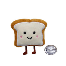 Load image into Gallery viewer, Cute Cartoon Plush Bread/Peach Brooch Girl Clothes Badge Pins DIY Food/Fruit Pendant Backpacks Decoration Accessories Soft Cute Pin
