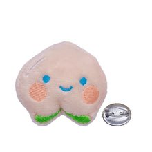 Load image into Gallery viewer, Cute Cartoon Plush Bread/Peach Brooch Girl Clothes Badge Pins DIY Food/Fruit Pendant Backpacks Decoration Accessories Soft Cute Pin
