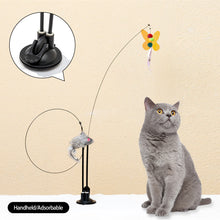Load image into Gallery viewer, Cat Dual Head Feather Teaser Stick with Suction Plate Set Interactive Toys Funny Cat Teaser Wand with Bell Toy for Kitten Playing Cat Supplies
