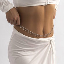 Load image into Gallery viewer, Sexy Geometric Beach Bikini Body Chain Minimalist Rhinestone Tassel Single Layer Waist Chain for Women Female Jewelry Accessory
