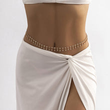 Load image into Gallery viewer, Sexy Geometric Beach Bikini Body Chain Minimalist Rhinestone Tassel Single Layer Waist Chain for Women Female Jewelry Accessory
