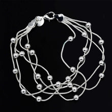 Load image into Gallery viewer, Creative Five Thread Beaded Light Bead Bracelet Silver Women's Bracelet Multiple Chain with Ball Bracelet Jewelry Accessory
