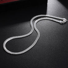 Load image into Gallery viewer, Sterling Silver 6mm Side Chain 8/18/20/22/24 Inch Necklace For Woman Men Fashion Wedding Engagement Jewelry Gift
