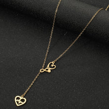Load image into Gallery viewer, Women's Stainless Steel Double Pendant Stethoscope Heart Palpitating Necklace Fashionable Matching Women Jewelry Accessory
