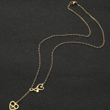 Load image into Gallery viewer, Women's Stainless Steel Double Pendant Stethoscope Heart Palpitating Necklace Fashionable Matching Women Jewelry Accessory
