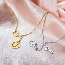 Load image into Gallery viewer, Women's Stainless Steel Double Pendant Stethoscope Heart Palpitating Necklace Fashionable Matching Women Jewelry Accessory
