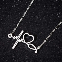 Load image into Gallery viewer, Personalized Electrocardiogram Love Collarbone Chain Fashion Simple Short Style Temperament Necklace Female Necklace
